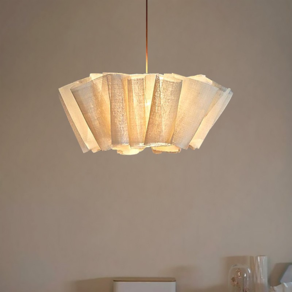Đèn Thả Trần Chiếc Ô Ngược Phong Cách Wabi-Sabi, Đèn Chao Vải Dùng Trang Trí - Hình ảnh 2