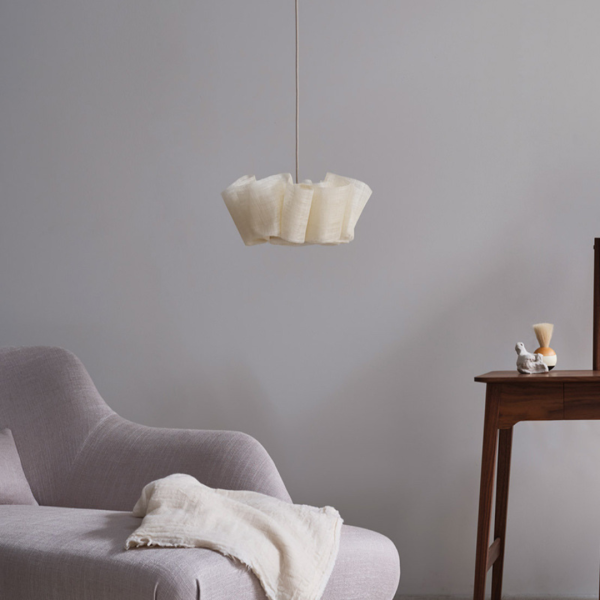 Đèn Thả Trần Chiếc Ô Ngược Phong Cách Wabi-Sabi, Đèn Chao Vải Dùng Trang Trí - Hình ảnh 5