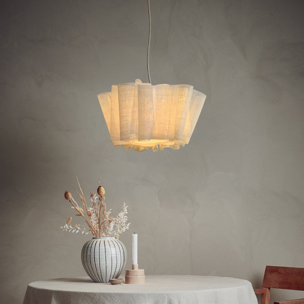 Đèn Thả Trần Chiếc Ô Ngược Phong Cách Wabi-Sabi, Đèn Chao Vải Dùng Trang Trí - Hình ảnh 3