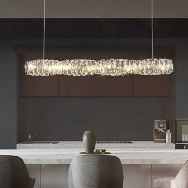 Đèn Thả Trần Pha Lê Xoắn Thiết Kế Ý, Đèn Chùm Pha Lê Decor Không Gian Sang Trọng - Hình ảnh 2