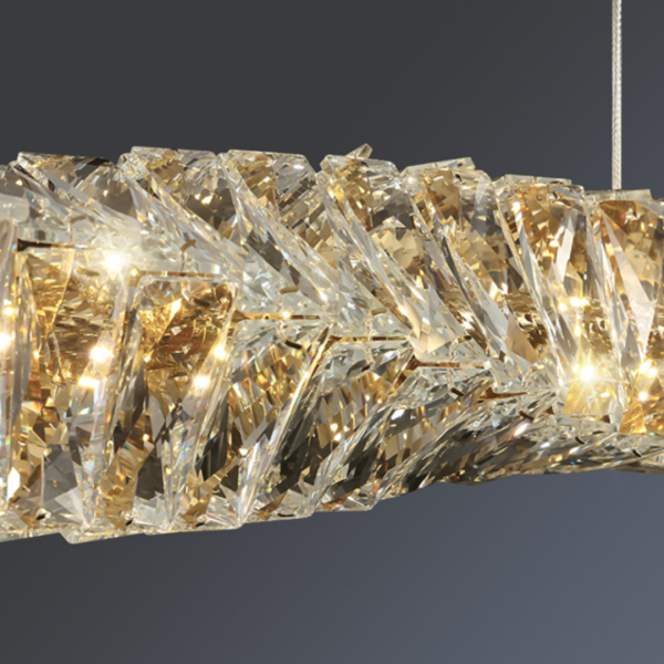 Đèn Thả Trần Pha Lê Xoắn Thiết Kế Ý, Đèn Chùm Pha Lê Decor Không Gian Sang Trọng - Hình ảnh 4
