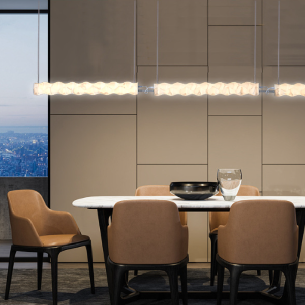 Đèn Thả Trần Thanh Dài Họa Tiết Sóng Nước Cong, Đèn Treo Bắc Âu Decor Bàn Ăn/ Phòng Khách - Hình ảnh 2