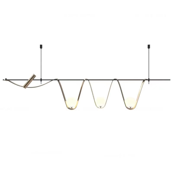 Đèn Treo Thả 2-3-5 Bóng Thủy Tinh, Đèn Thả Trần Bắc Âu Tối Giản Thanh Dài Dùng Decor - Hình ảnh 5