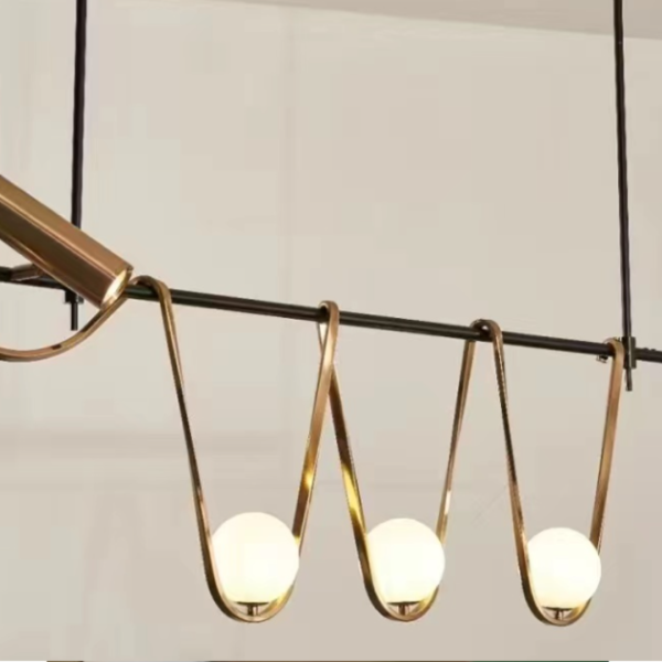 Đèn Treo Thả 2-3-5 Bóng Thủy Tinh, Đèn Thả Trần Bắc Âu Tối Giản Thanh Dài Dùng Decor - Hình ảnh 4