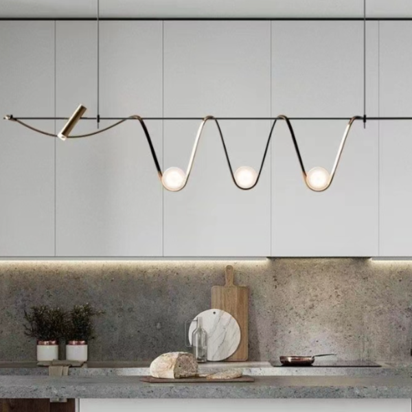 Đèn Treo Thả 2-3-5 Bóng Thủy Tinh, Đèn Thả Trần Bắc Âu Tối Giản Thanh Dài Dùng Decor - Hình ảnh 3