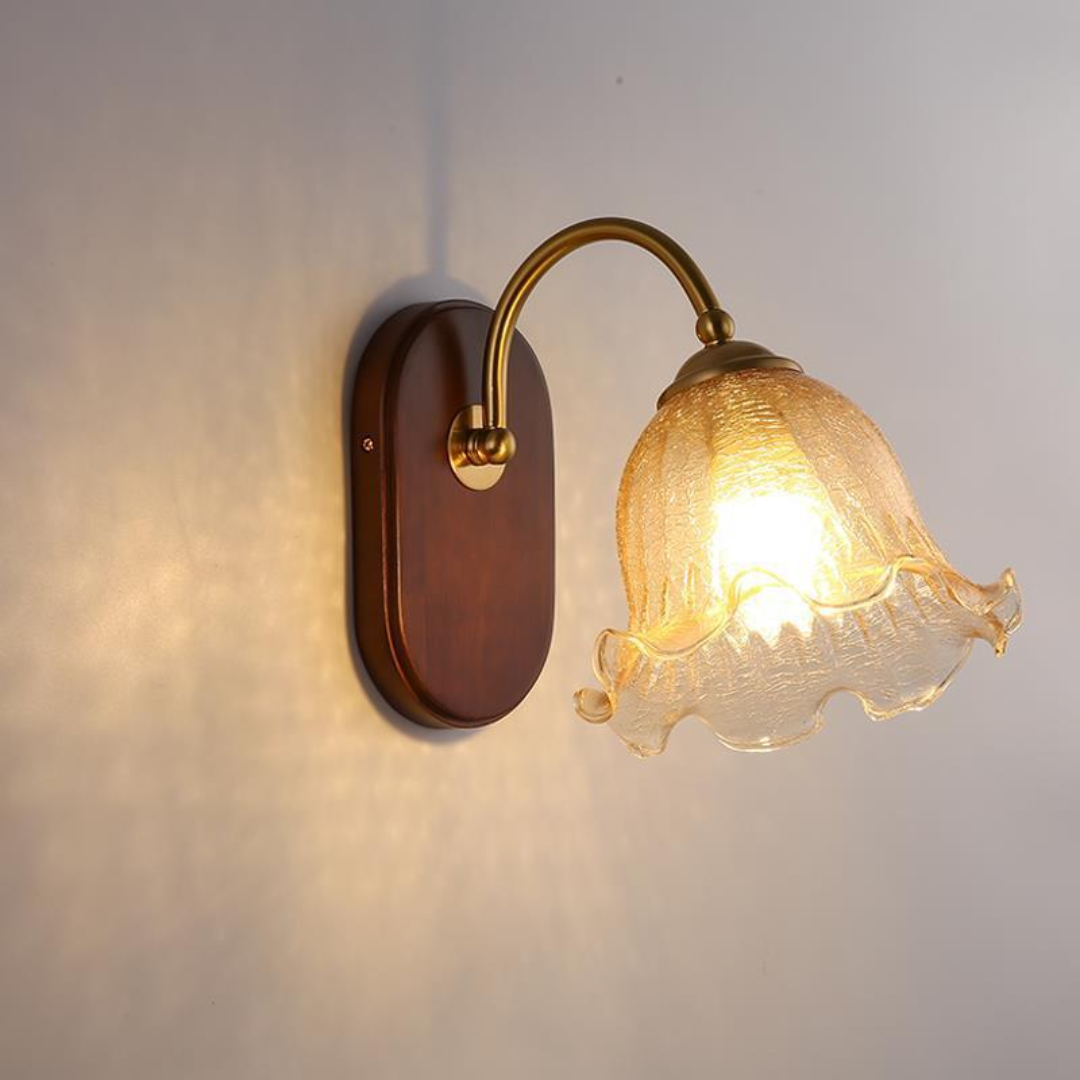 Đèn tường không dây hoa thủy tinh thích hợp decor nhiều không gian