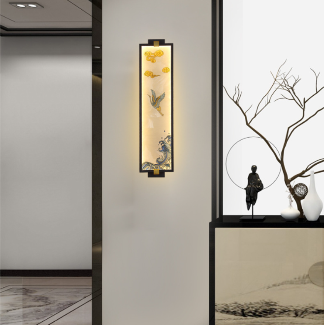 Đèn tường tráng men nghệ thuật Phương Đông decor không gian phòng khách