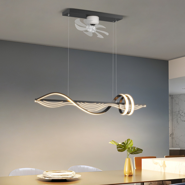 Quạt Trần Kết Hợp Đèn Led Bắc Âu Ánh Sáng Sang Trọng Trang Trí Phòng Khách, Phòng Ăn - Hình ảnh 8