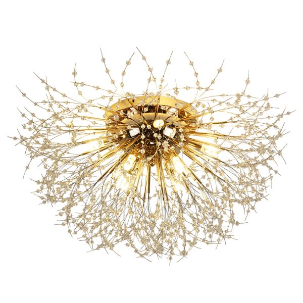 Đèn Trần Pha Lê Bồ Công Anh, Đèn Ốp Trần Bắc Âu Sang Trọng 3 Chế Độ Màu Decor Phòng Khách/ Phòng Ngủ - Hình ảnh 6