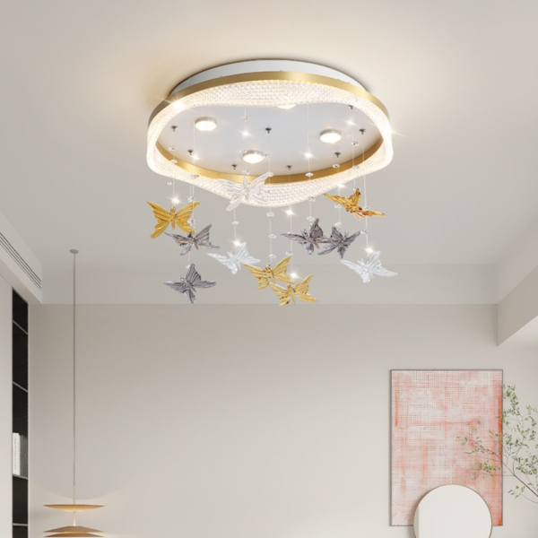 Đèn Ốp Trần Trang Trí Butterfly, Đèn Trần Phòng Ngủ Cho Bé Gái 3 Chế Độ Màu - Hình ảnh 5