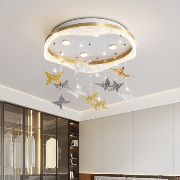 Đèn Ốp Trần Trang Trí Butterfly, Đèn Trần Phòng Ngủ Cho Bé Gái 3 Chế Độ Màu - Hình ảnh 4