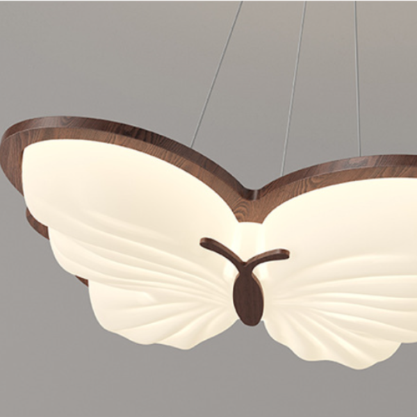 Đèn Ốp Trần Butterfly Retro, Đèn Ốp Trần Gỗ Óc Chó Decor Phòng Ngủ Bảo Vệ Mắt - Hình ảnh 4