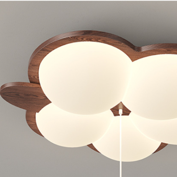 Đèn Trần Hoa 5 Cánh Thỏ Đu Dây, Đèn Ốp Trần Wabi - Sabi 3 Chế Độ Màu Decor Phòng Khách/ Phòng Ngủ - Hình ảnh 3