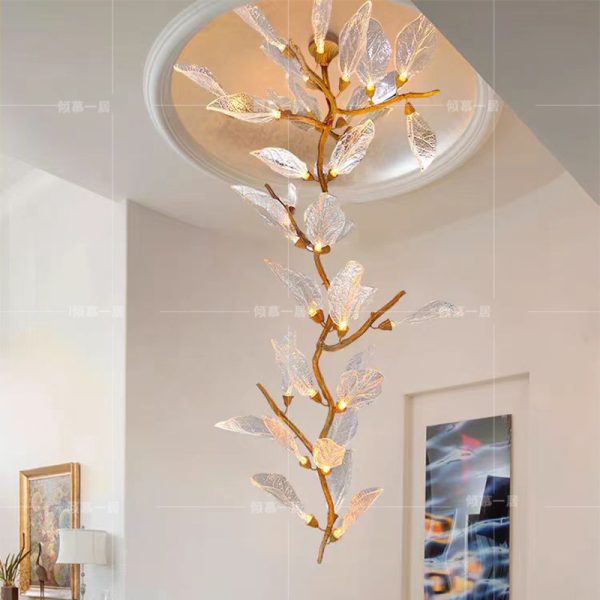 Đèn Chùm Thông Tầng Cây Lá Ba Chế Độ Màu Decor Phòng Khách, Khách Sạn Nhà Hàng - Ảnh 2