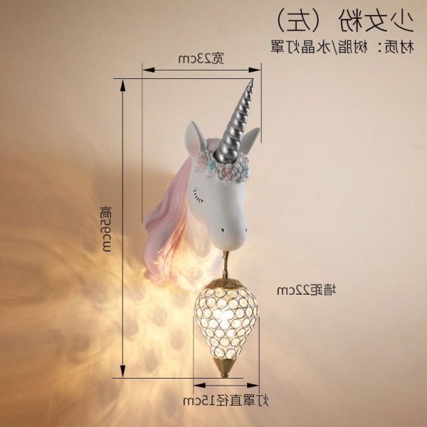 Đèn Tường Hoạt Hình Kỳ Lân, Đèn Ốp Tường Bắc Âu Decor Phòng Ngủ, Phòng Học Lối Đi - Hình ảnh 6