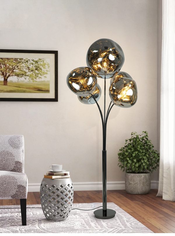 Đèn Sàn Dung Nham 5 Bóng Nhiều Màu Sắc, Đèn Sàn Bắc Âu 2 Chế Độ Decor Phòng Khách - Ảnh 2