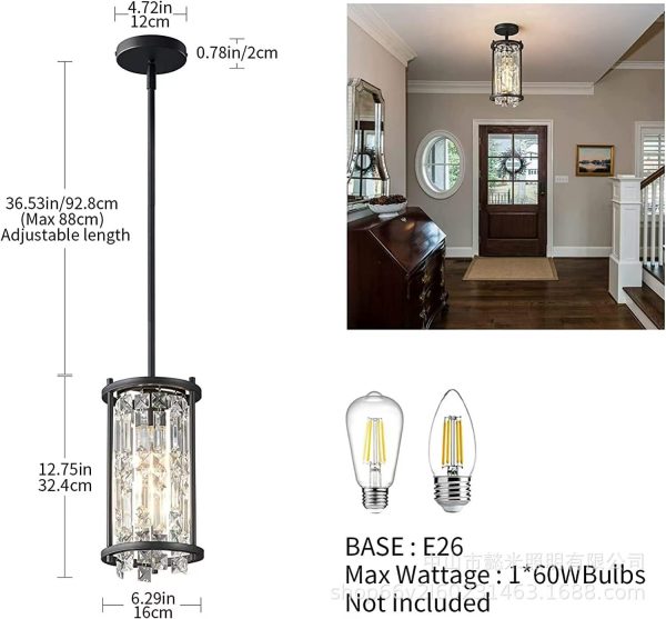 Đèn Thả Pha Lê Khung Kim Loại, Đèm Chùm Pha Lê K9 Sang Trọng Decor Phòng Ngủ, Lối Vào Sảnh, Ban Công - Hình ảnh 7