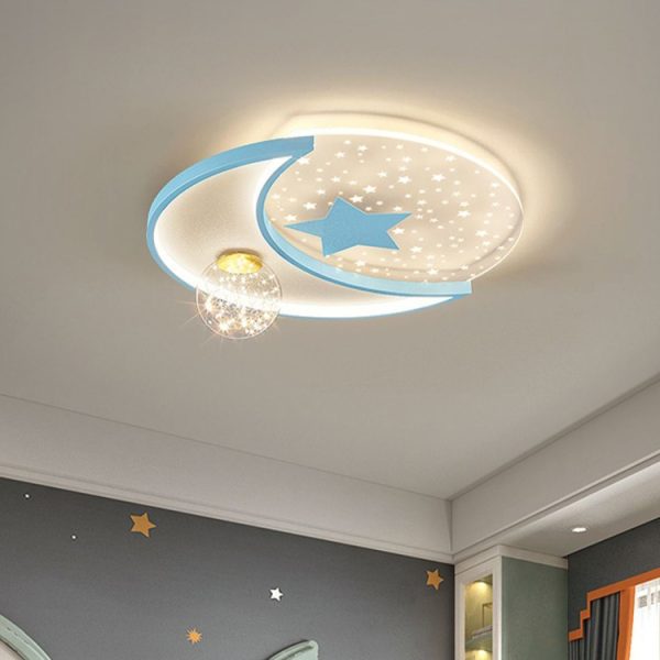 Đèn Trần Mặt Trăng Ngôi Sao Acrylic Decor Phòng Ngủ Cho Bé 3 Chế Độ Màu, Đèn Ốp Trần Cho Bé - Hình ảnh 5