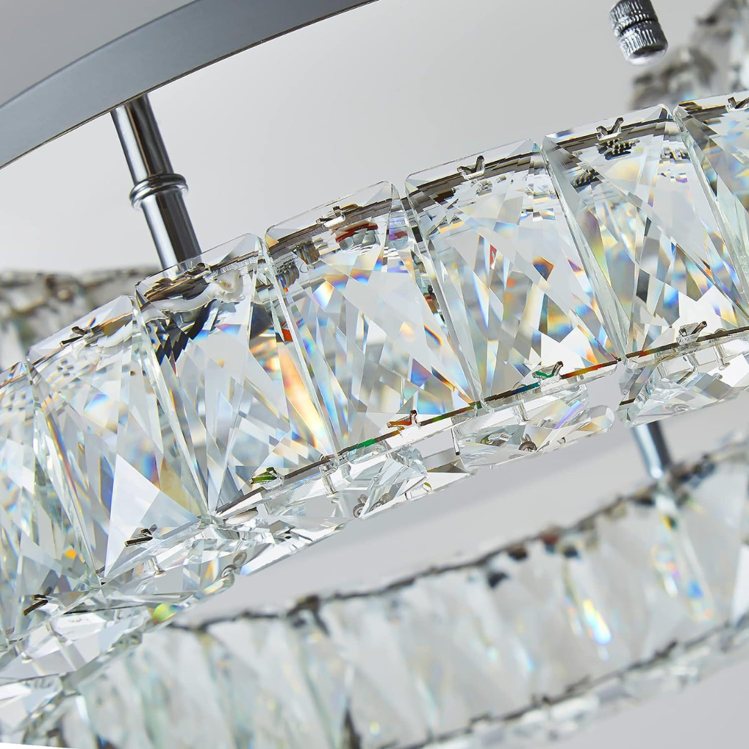 Đèn Trần Pha Lê Tròn Đế Thép