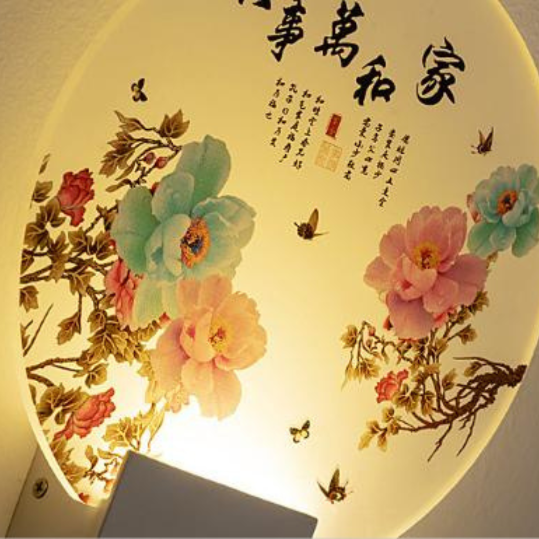 Đèn Tường Acrylic Phun Sơn Hoa Văn