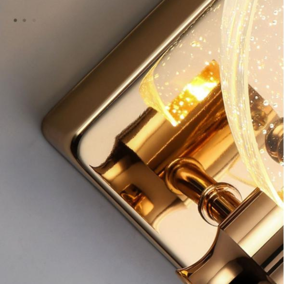 Đèn Tường Tròn Pha Lê Sắt Mạ Titan