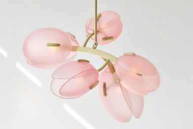 Đèn thả hoa tulip nhiều màu với thiết kế Bắc Âu đơn giản