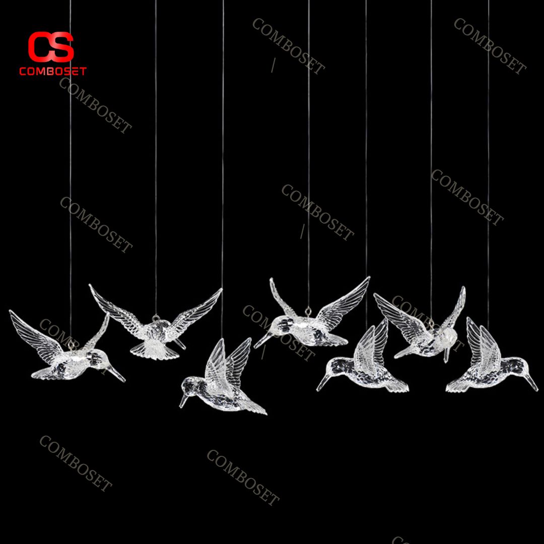 Bộ 10 chim ruồi Acrylic với chất liệu nhựa trong suốt