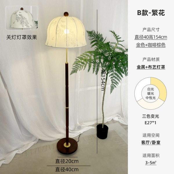 Đèn Sàn Chảo Vải In Hoa Nhiều Kiểu Dáng, Đèn Đứng Retro Kiểu Cổ Điển Decor Phòng Khách, Phòng Ngủ - Hình ảnh 7