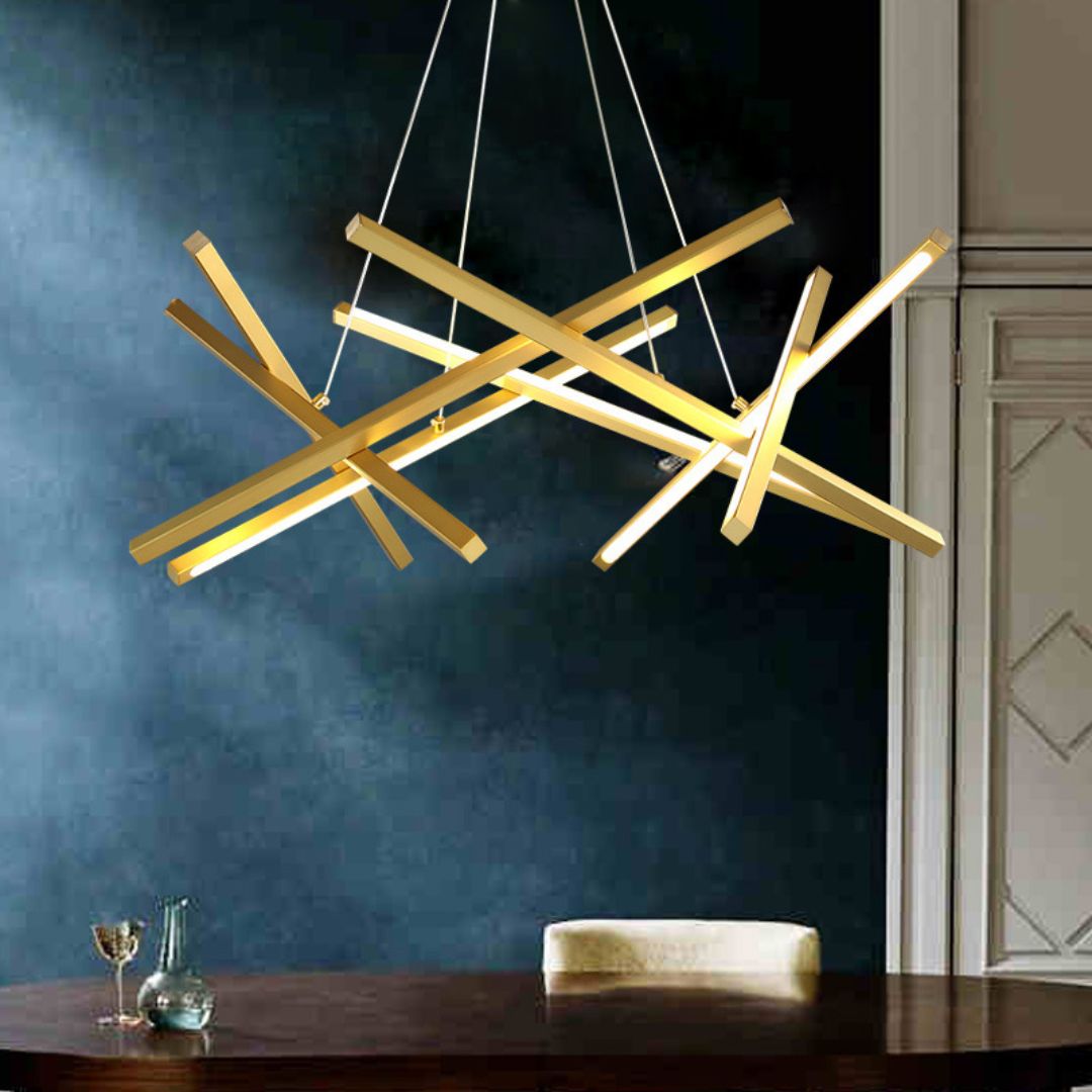 Đèn chùm led Bắc Âu nghệ thuật có 2 màu đen và vàng