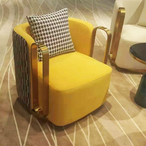 Ghế Sofa Xoay 360 Độ Khung Kim Loại Ghế Sofa Đơn Phòng Khách Nhiều Màu, Ghế Tiếp Khách Cho Văn Phòng - Hình ảnh 7