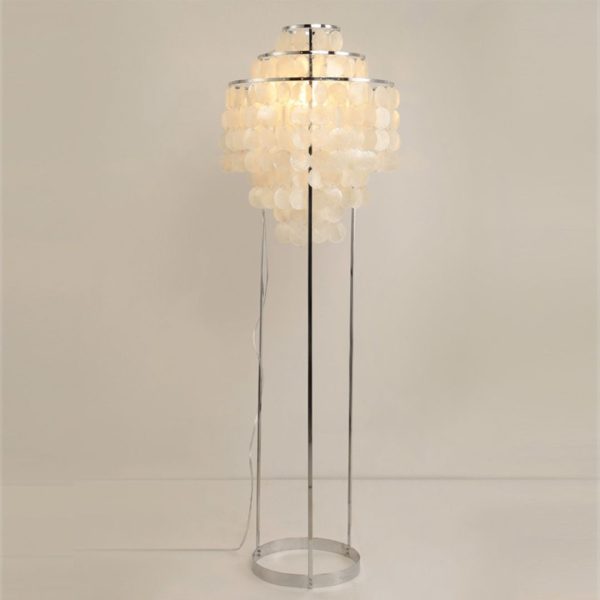 Đèn Đứng Vỏ Sò Thả Tầng Đế 3 Chân, Đèn Sàn Kiểu Pháp Ấn Tượng, Đèn Đứng Decor Phòng Khách, Ghế Sofa - Hình ảnh 7