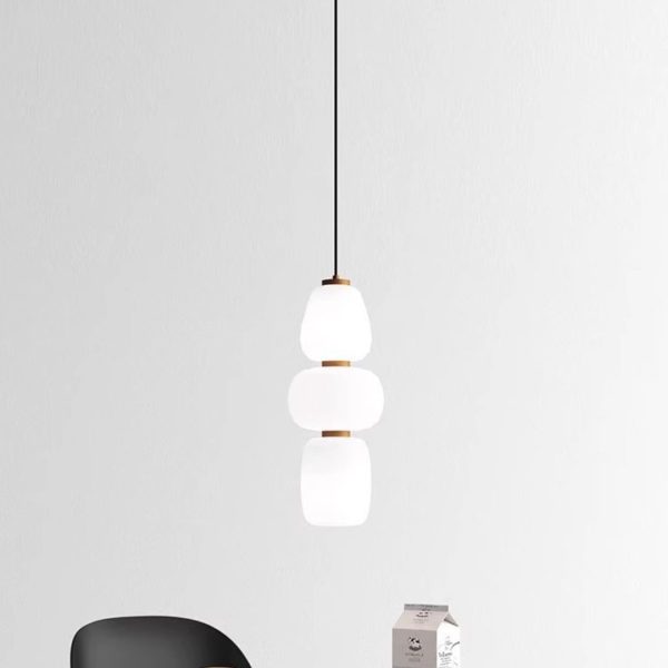 Đèn Led Thả Hình Cầu Màu Trắng Thủy Tinh Mờ, Đèn Treo Thả Phong Cách Wabi-Sabi Decor Mọi Không Gian - Hình ảnh 7
