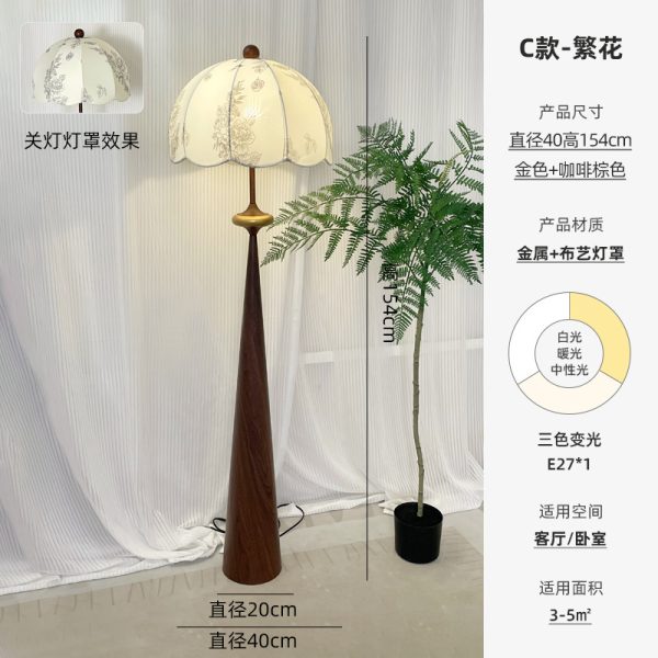 Đèn Sàn Chảo Vải In Hoa Nhiều Kiểu Dáng, Đèn Đứng Retro Kiểu Cổ Điển Decor Phòng Khách, Phòng Ngủ - Hình ảnh 6