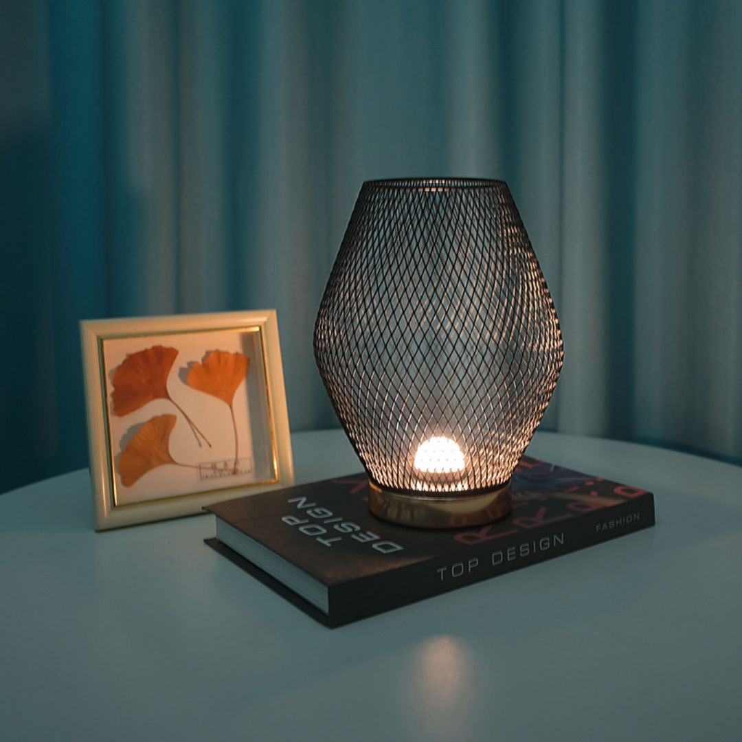 Đèn Led Kim Loại Để Bàn, Đèn Bàn Hình Lồng Đèn Di Động Decor Bàn Làm Việc, Tiệc, Phòng Khách - Ảnh 6