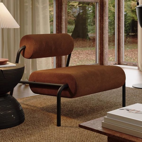 Ghế Sofa Đơn Khung Sắt Nệm Nhung, Ghế Lười Không Tay Vịn, Ghế Đơn Dành Cho Căn Hộ Thiết Kế Mới Lạ - Hình ảnh 6
