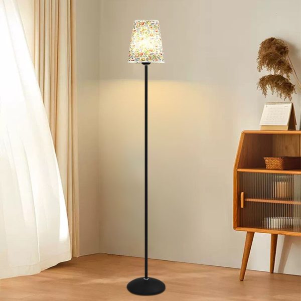 Đèn Để Sàn Chao Nón Họa Tiết Hoa, Đèn Đứng Retro 3 Chế Độ Màu, Đèn Trang Trí Phòng Khách/ Phòng Ngủ - Hình ảnh 5