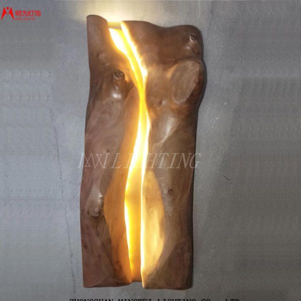 Đèn Tường Gỗ Nguyên Khối Wabi-Sabi, Đèn Ốp Tường Gỗ Nghệ Thuật Decor Phòng Trà, Phòng Khách - Hình ảnh 5