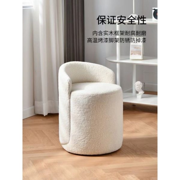 Ghế Tựa Trang Điểm Xoay 360 Độ, Ghế Sofa Bắc Âu Thiết Kế Đơn Giản Nhẹ Nhàng Có Tựa Lưng - Hình ảnh 5