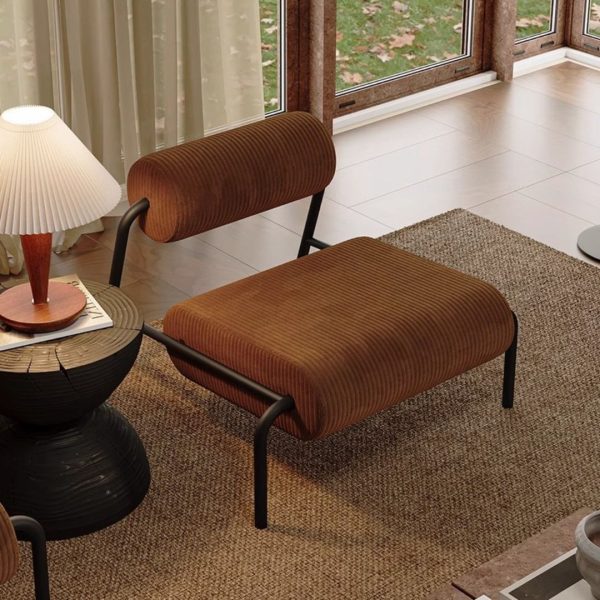 Ghế Sofa Đơn Khung Sắt Nệm Nhung, Ghế Lười Không Tay Vịn, Ghế Đơn Dành Cho Căn Hộ Thiết Kế Mới Lạ - Hình ảnh 4