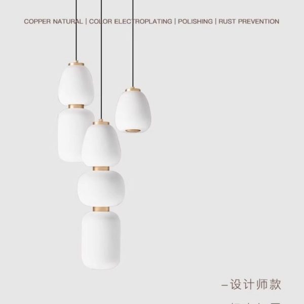 Đèn Led Thả Hình Cầu Màu Trắng Thủy Tinh Mờ, Đèn Treo Thả Phong Cách Wabi-Sabi Decor Mọi Không Gian - Hình ảnh 5