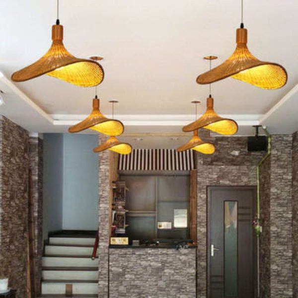 Đèn Thả Trần Mũ Rơm Nghệ Thuật, Đèn Treo Thả Thủ Công Mỹ Nghệ Trung Quốc Decor Nhà Hàng, Quán Ăn, Phòng Trà - Hình ảnh 6