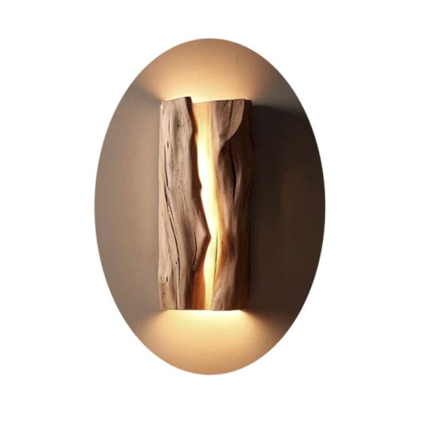 Đèn Tường Gỗ Nguyên Khối Wabi-Sabi, Đèn Ốp Tường Gỗ Nghệ Thuật Decor Phòng Trà, Phòng Khách - Hình ảnh 4