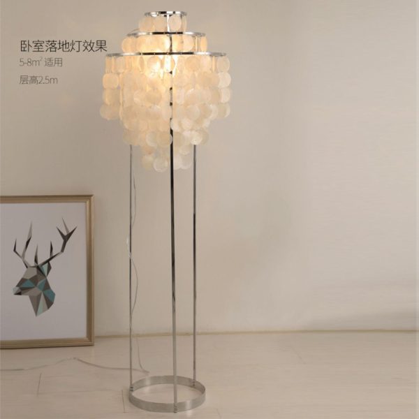 Đèn Đứng Vỏ Sò Thả Tầng Đế 3 Chân, Đèn Sàn Kiểu Pháp Ấn Tượng, Đèn Đứng Decor Phòng Khách, Ghế Sofa - Hình ảnh 4