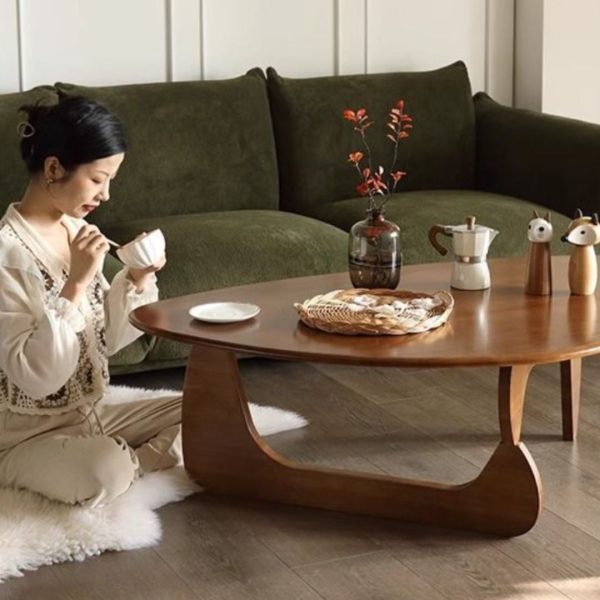 Bàn Cafe Nhỏ Tam Giác Bằng Gỗ, Bàn Cafe Phong Cách Nhật Bản Dùng Đọc Sách, Uống Trà Thư Giãn - Hình ảnh 4