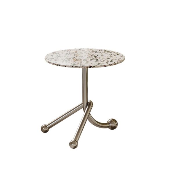 Bàn Cafe Mini Đá Terrazzo, Bàn Tròn Nhỏ Sofa Phong Cách Retro Pháp Trang Trí Phòng Khách, Quán Cafe - Hình ảnh 4
