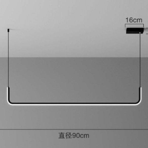 Đèn Thả Trần Thanh Dài Chữ U, Đèn Treo Thả Bắc Âu, Đèn Chùm Tối Giản Decor Bàn Ăn/Phòng Ăn - Hình ảnh 5