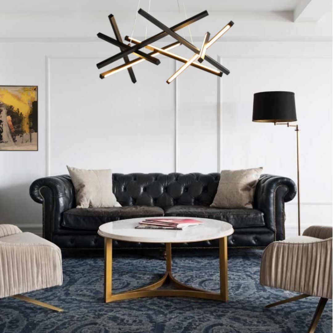 Đèn chùm led Bắc Âu nghệ thuật decor không gian phòng khách
