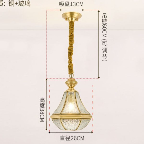 Đèn Thả Chụp Đồng Cổ Điển, Đèn Thả Hình Lồng Đèn Mạ Đồng Lồng Kính Cao Cấp, Đèn Treo Cổ Điển Decor Nội, Ngoại Thất - Hình ảnh 3