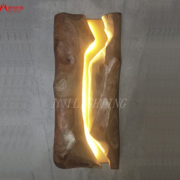 Đèn Tường Gỗ Nguyên Khối Wabi-Sabi, Đèn Ốp Tường Gỗ Nghệ Thuật Decor Phòng Trà, Phòng Khách - Hình ảnh 3
