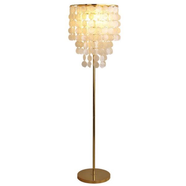 Đèn Đứng Vỏ Sò Thả Tầng Đế 3 Chân, Đèn Sàn Kiểu Pháp Ấn Tượng, Đèn Đứng Decor Phòng Khách, Ghế Sofa - Hình ảnh 3